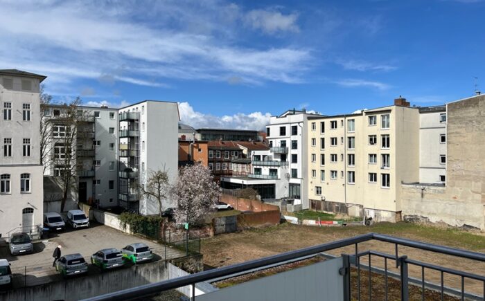 Blick vom Balkon in die Innenhöfe